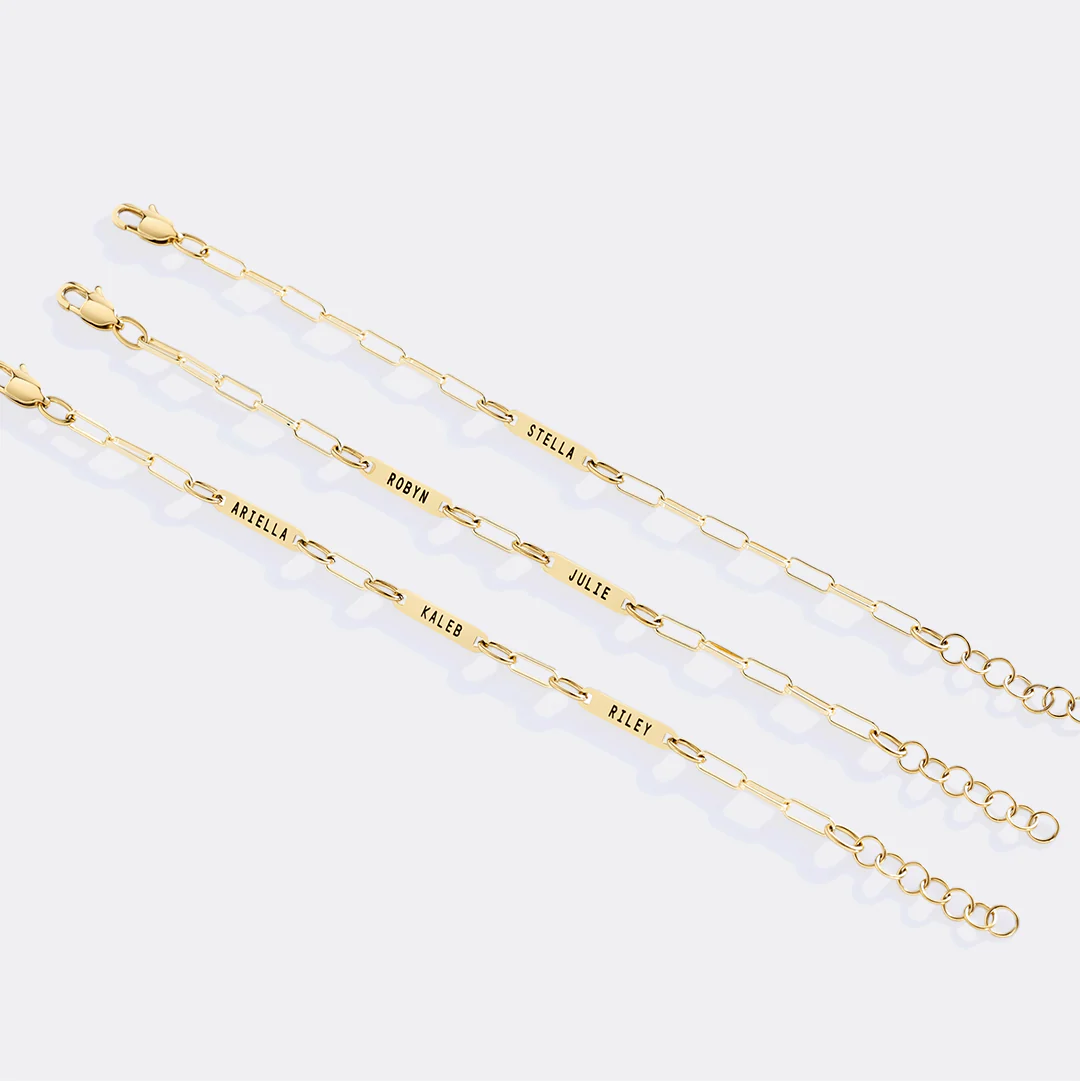 Personalized Paperclip Name Bracelet