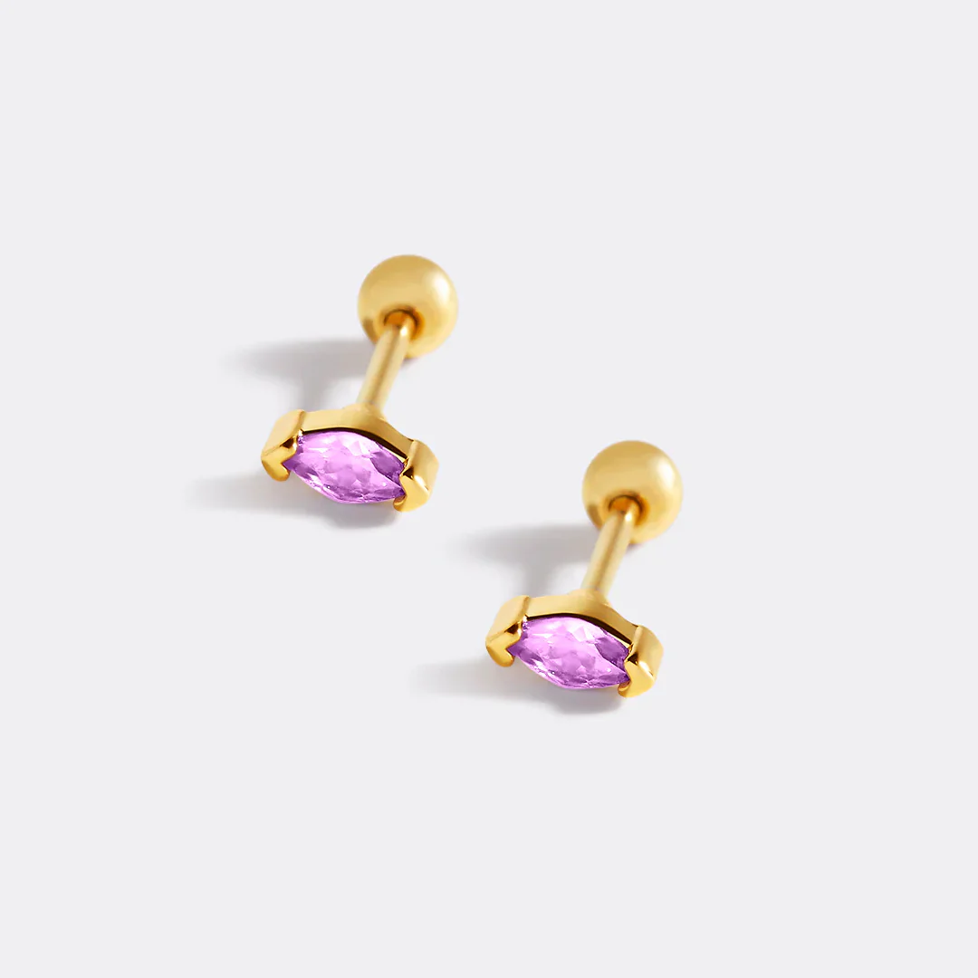 Marquis Gemstone Sleeper Stud Earrings