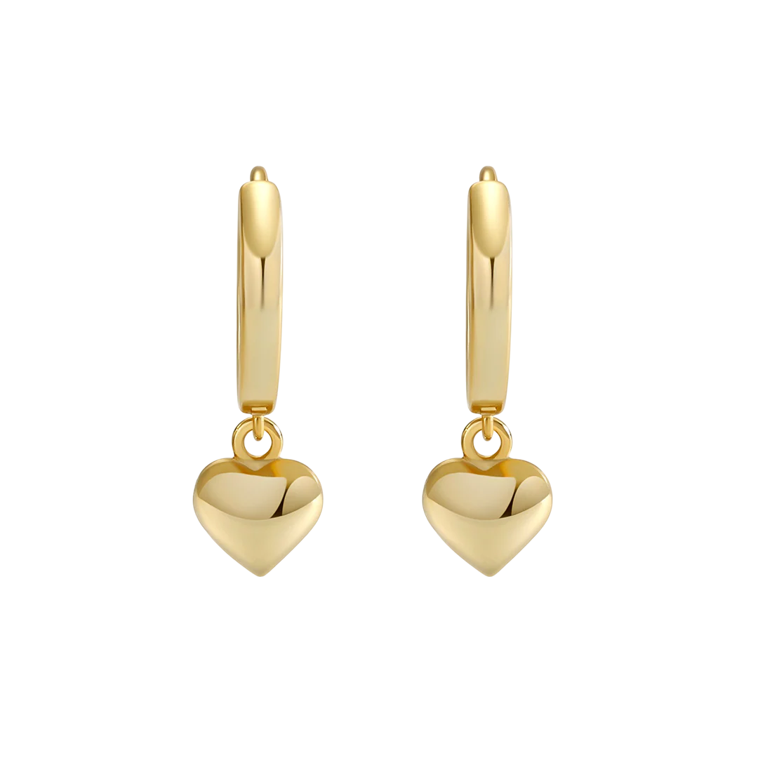 Dainty Heart Hoop Earrings