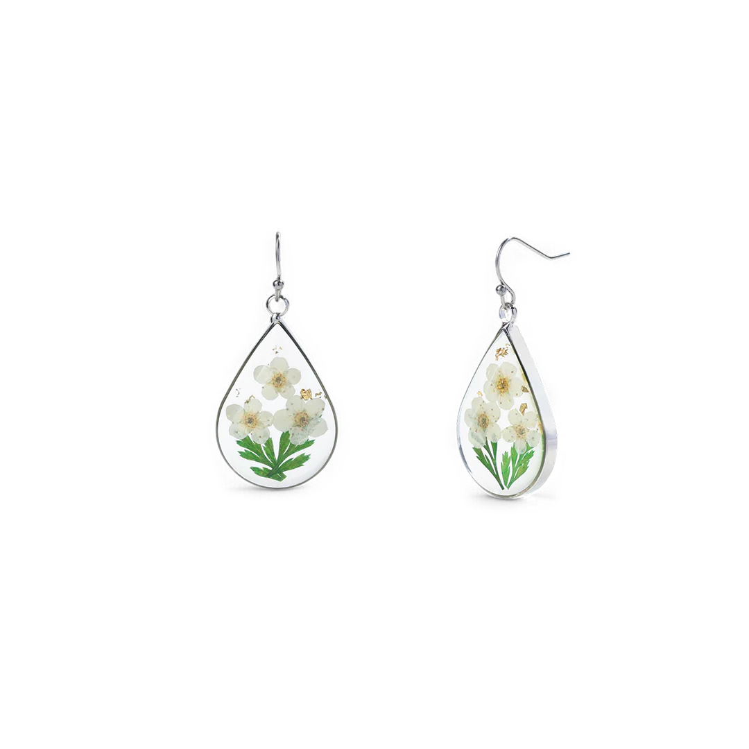 Pressed Birth Flower Earrings