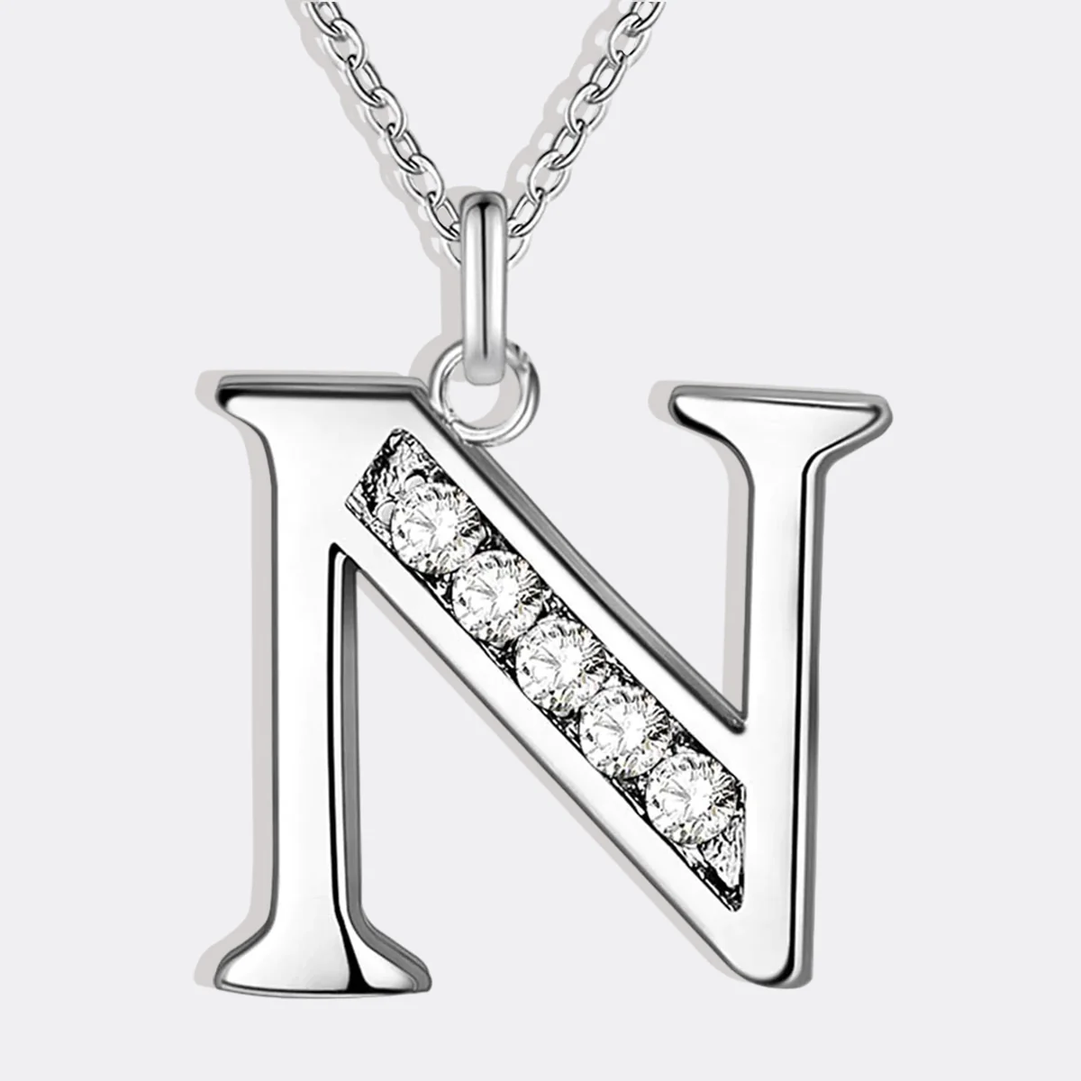 Crystal Accent Letter Satellite Necklace