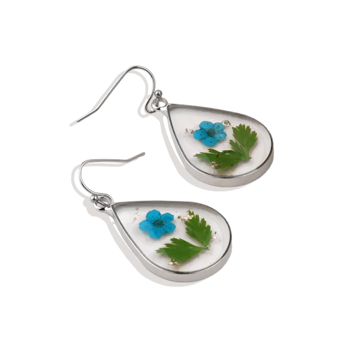 Pressed Birth Flower Earrings