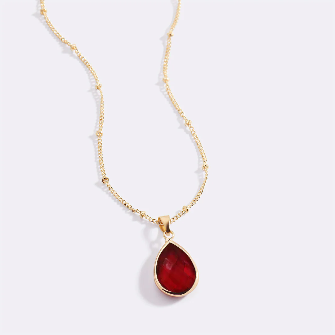 Birthstone Drop Pendant Necklace