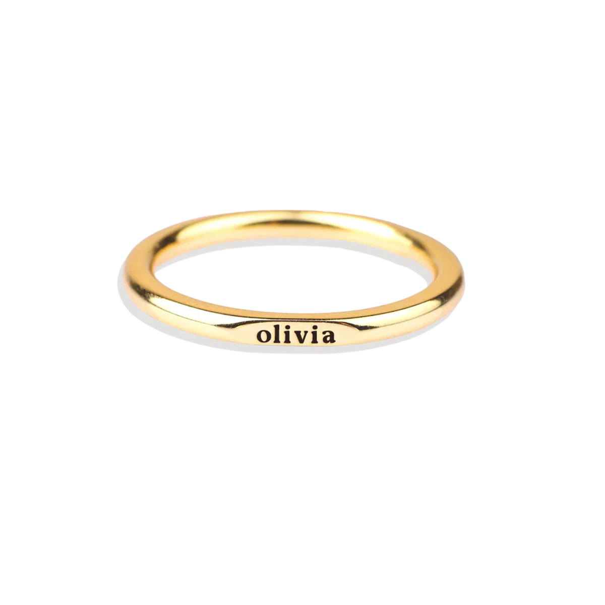 Sterling Silver Flat Top Super Tiny Stackable Name Ring