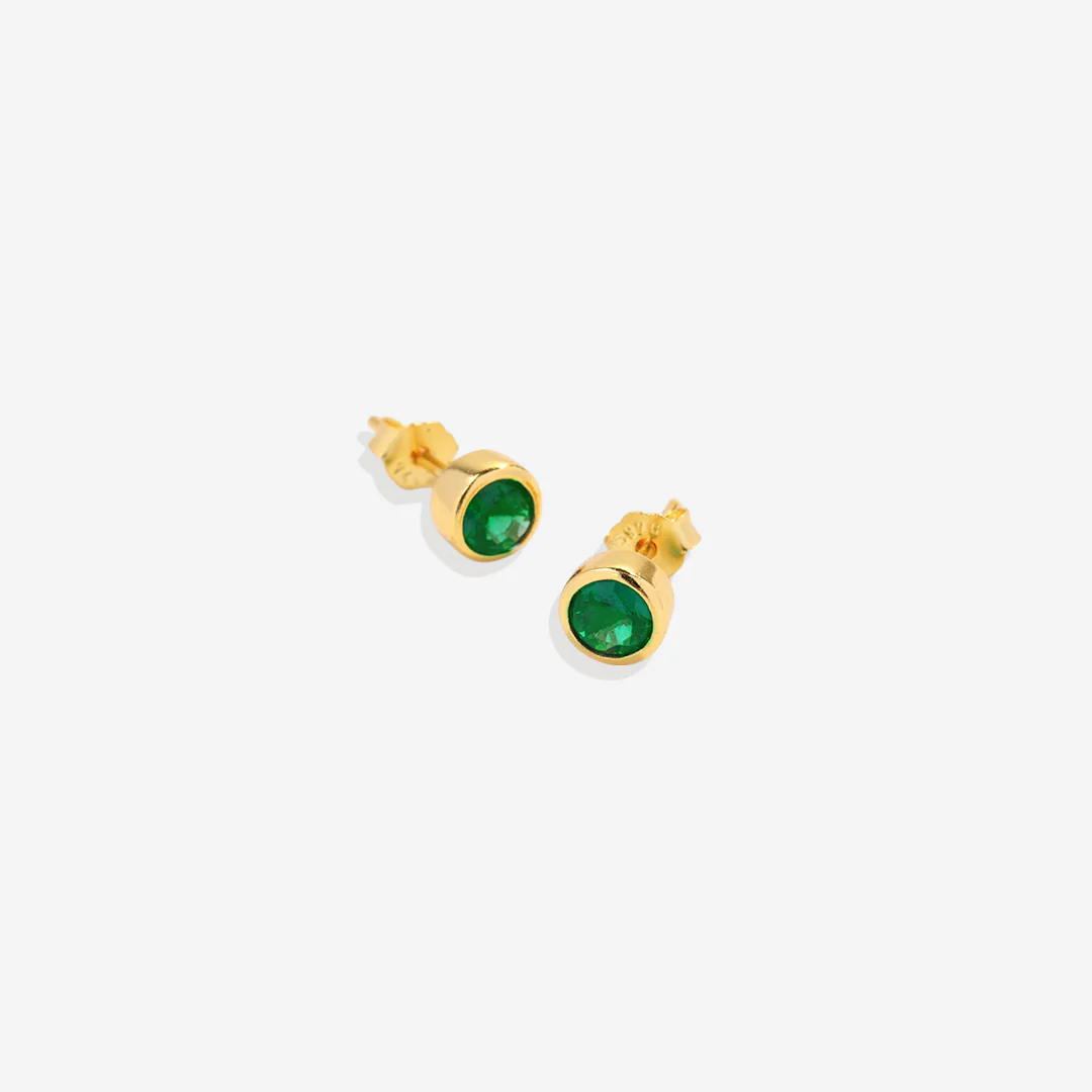 Birthstone Bezel Studs