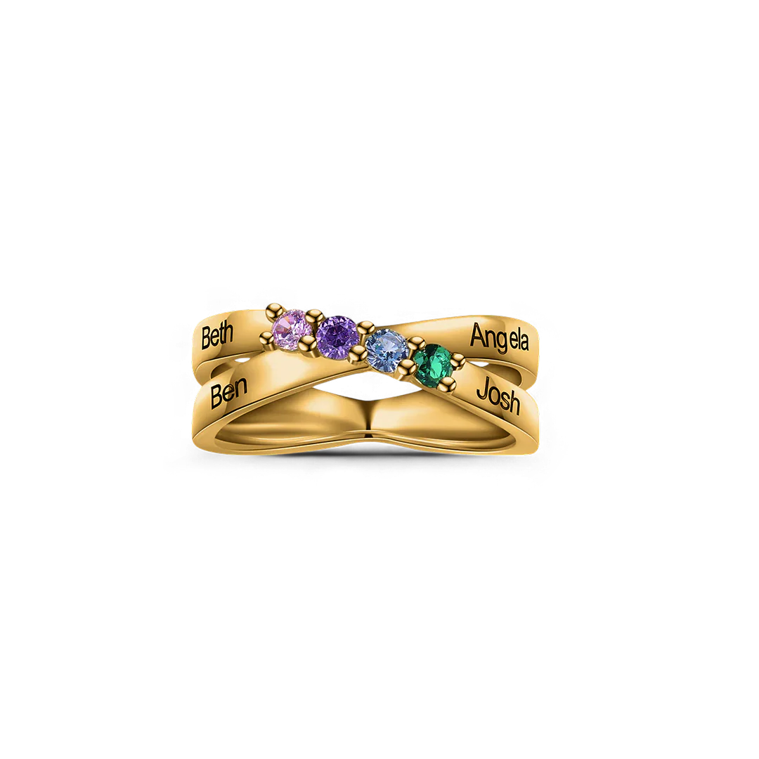 Our Family 4 Birthstone Ring