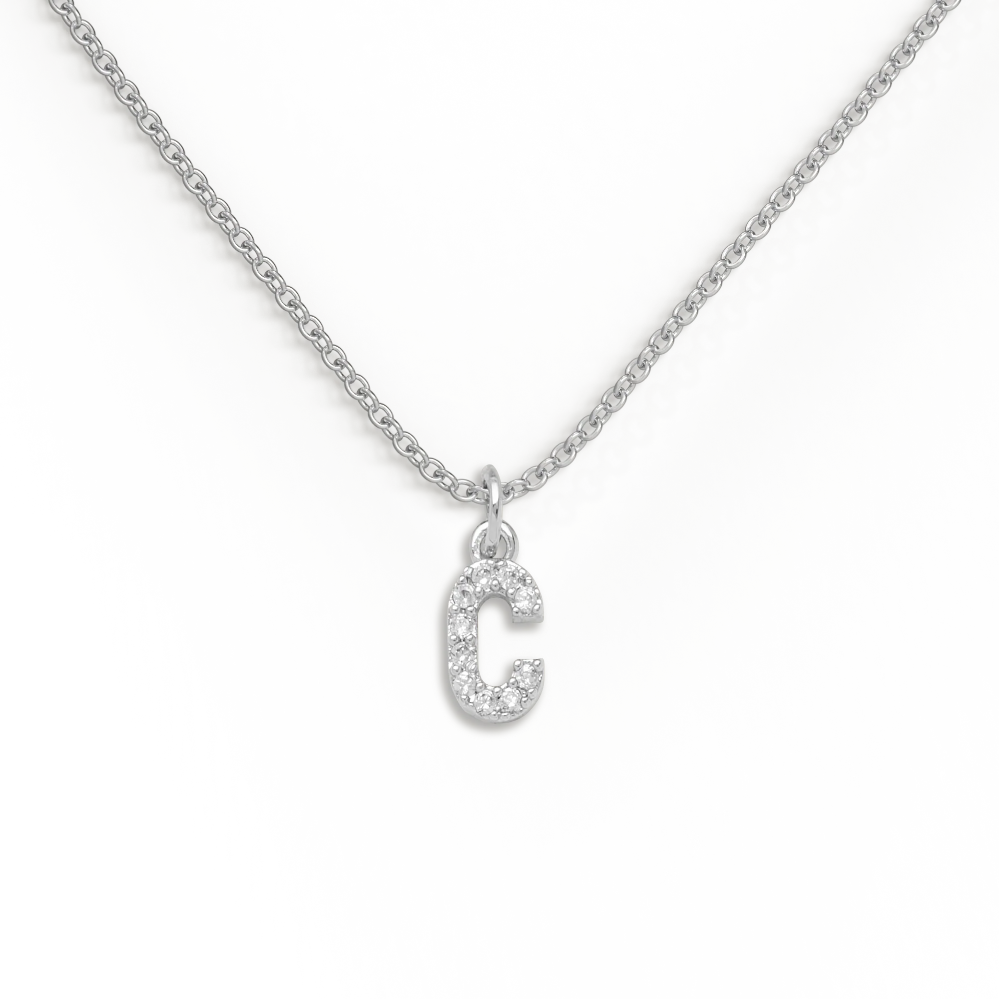 Pavé Uppercase Initial Necklace