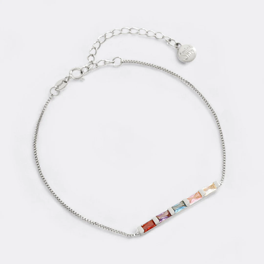 Dainty Baguette Birthstone Bracelet