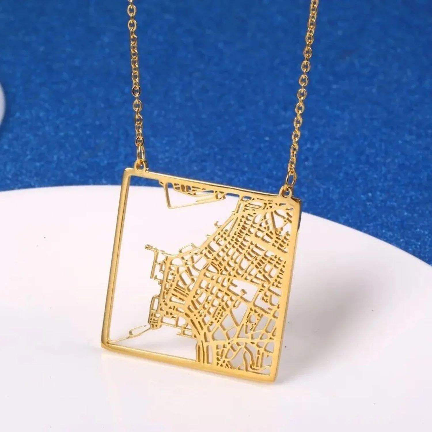 Custom Map Pendant Necklace