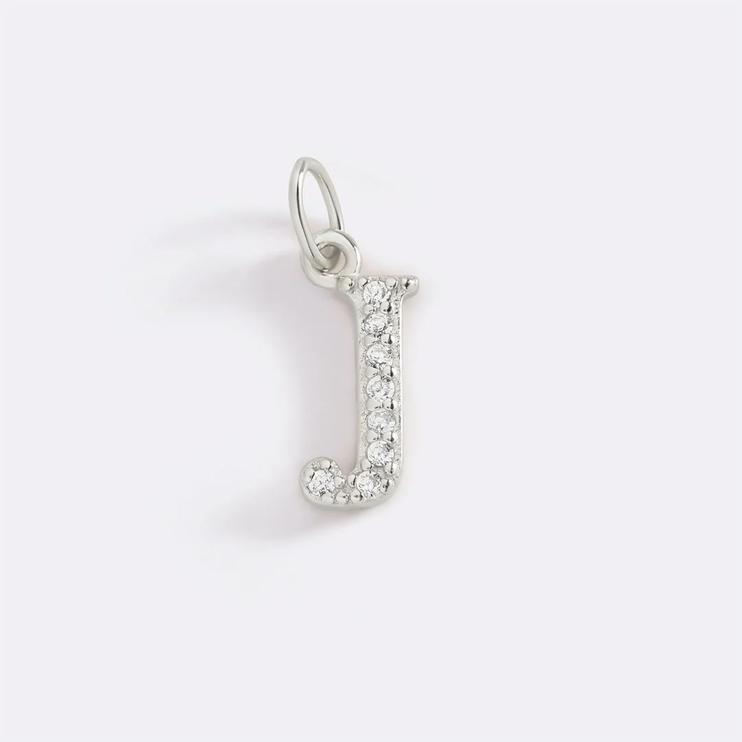 Dainty Pave Initial Charm