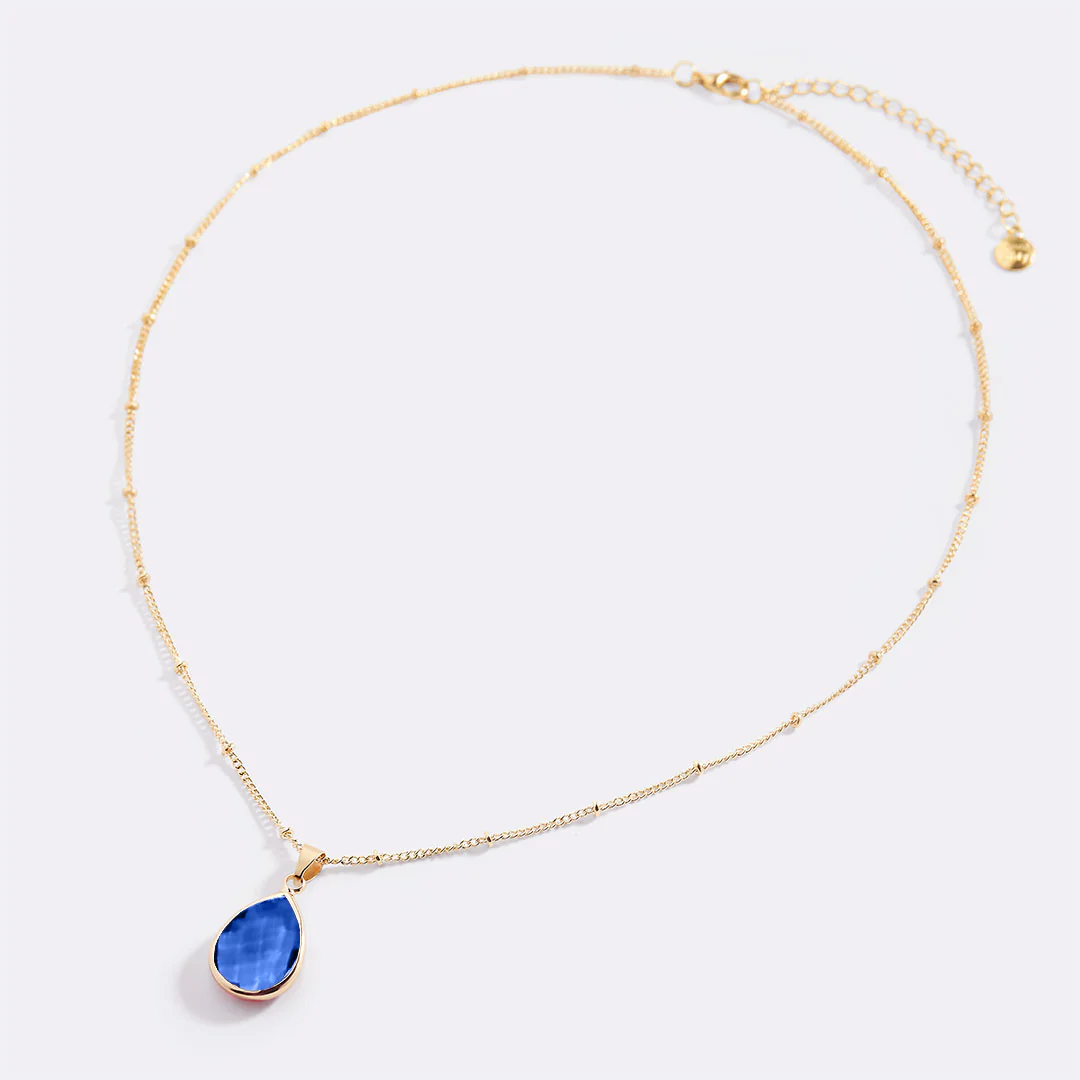 Birthstone Drop Pendant Necklace