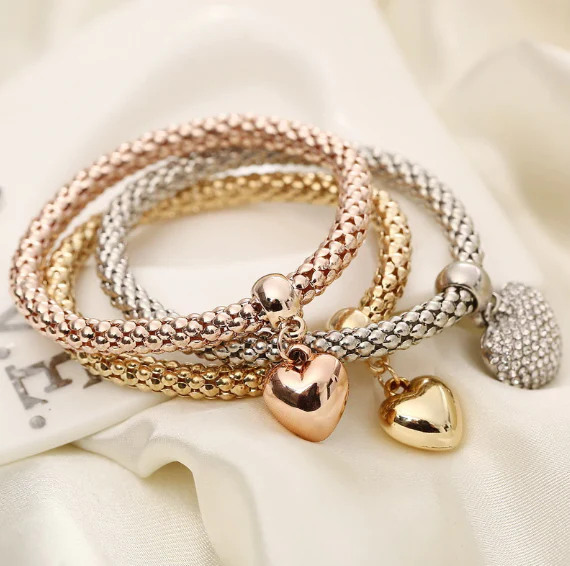 Solid Hearts Metal Bracelet