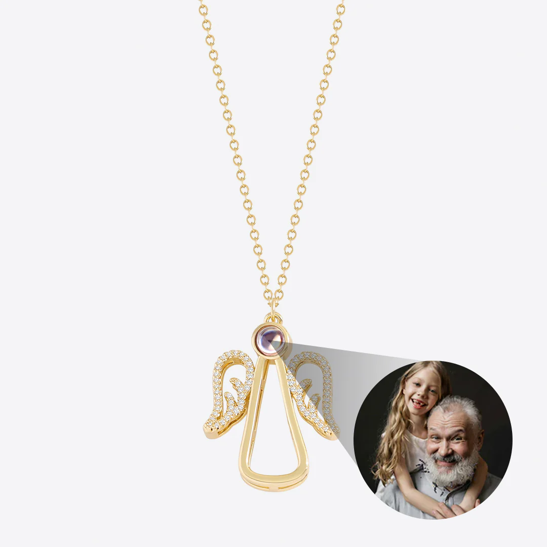 Personalized Angel Photo Charm Necklace