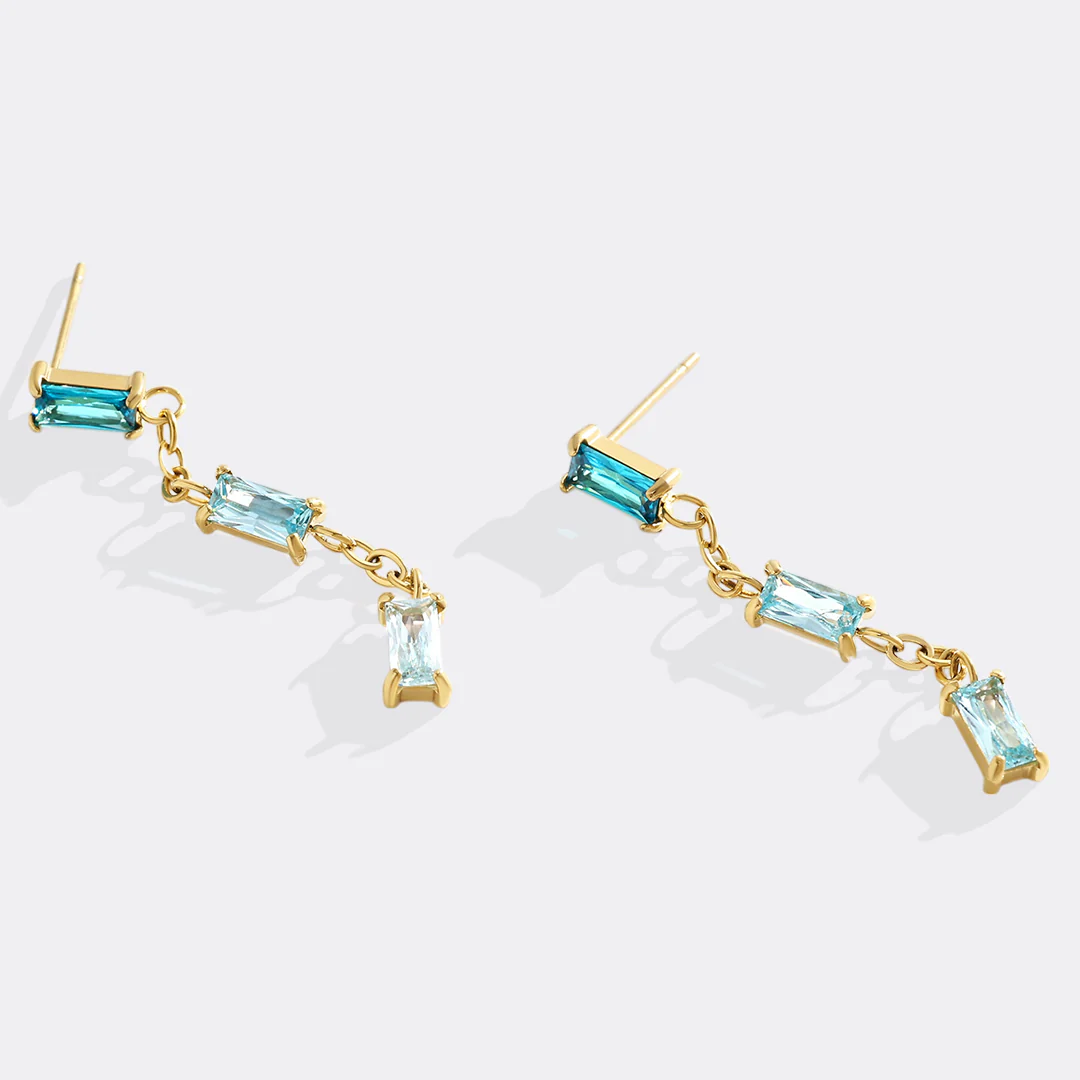 Ombre Baguette Dangle Earrings