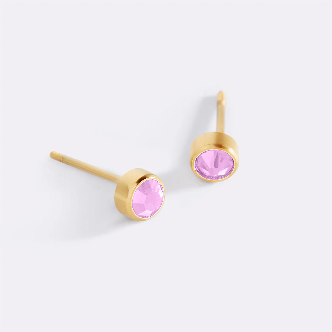 Birthstone Bezel Studs
