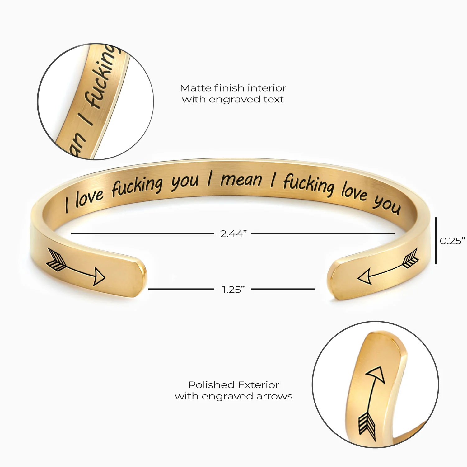 I Love Fucking You I Mean I Fucking Love you Cuff Bracelet