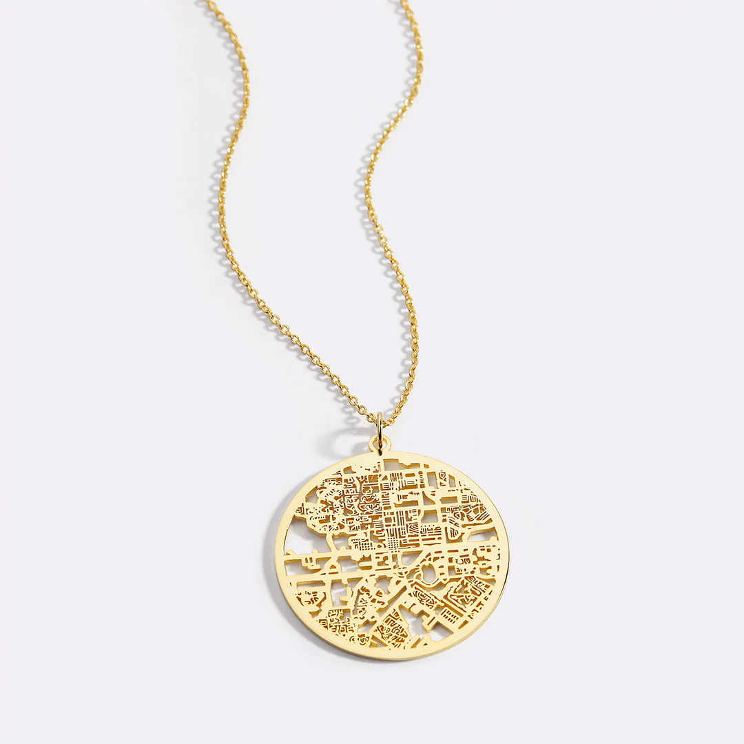 Custom Map Pendant Necklace