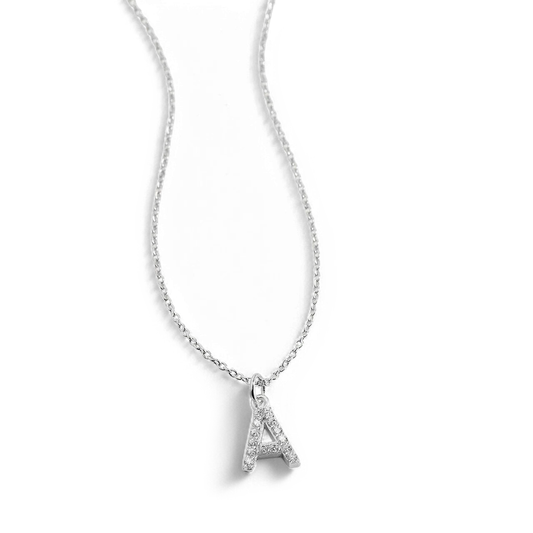 Pavé Uppercase Initial Necklace