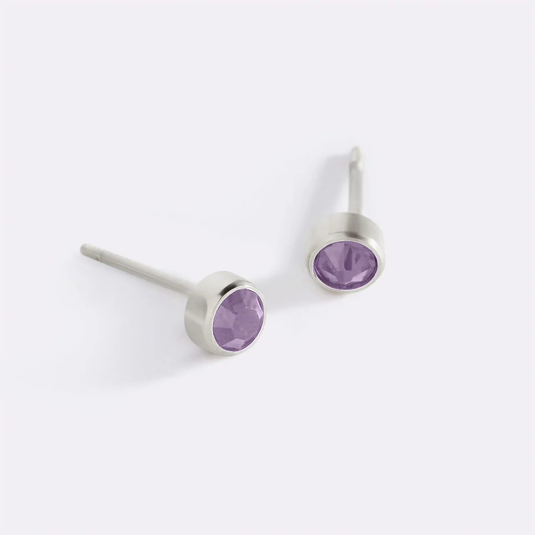 Birthstone Bezel Studs