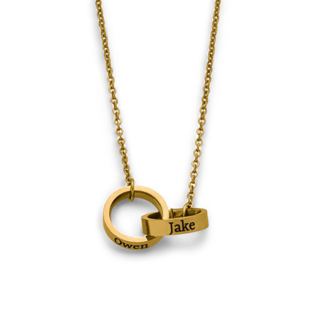 Double Name Ring Necklace