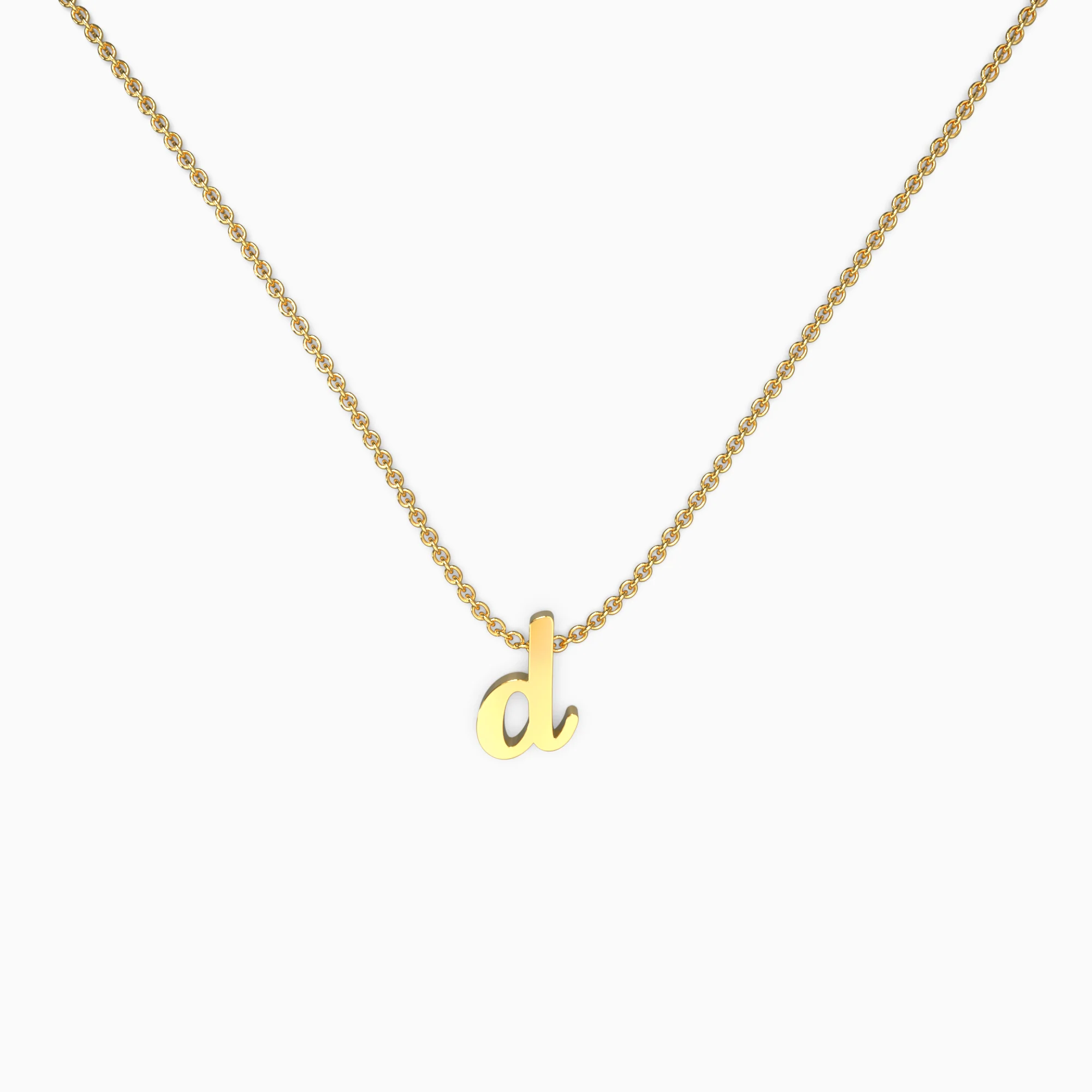 Tiny Script Initial Necklace