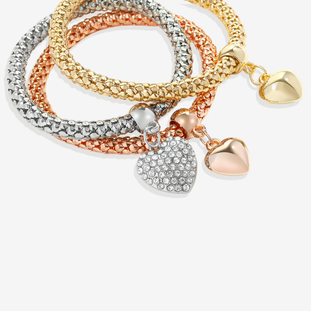 Solid Hearts Metal Bracelet