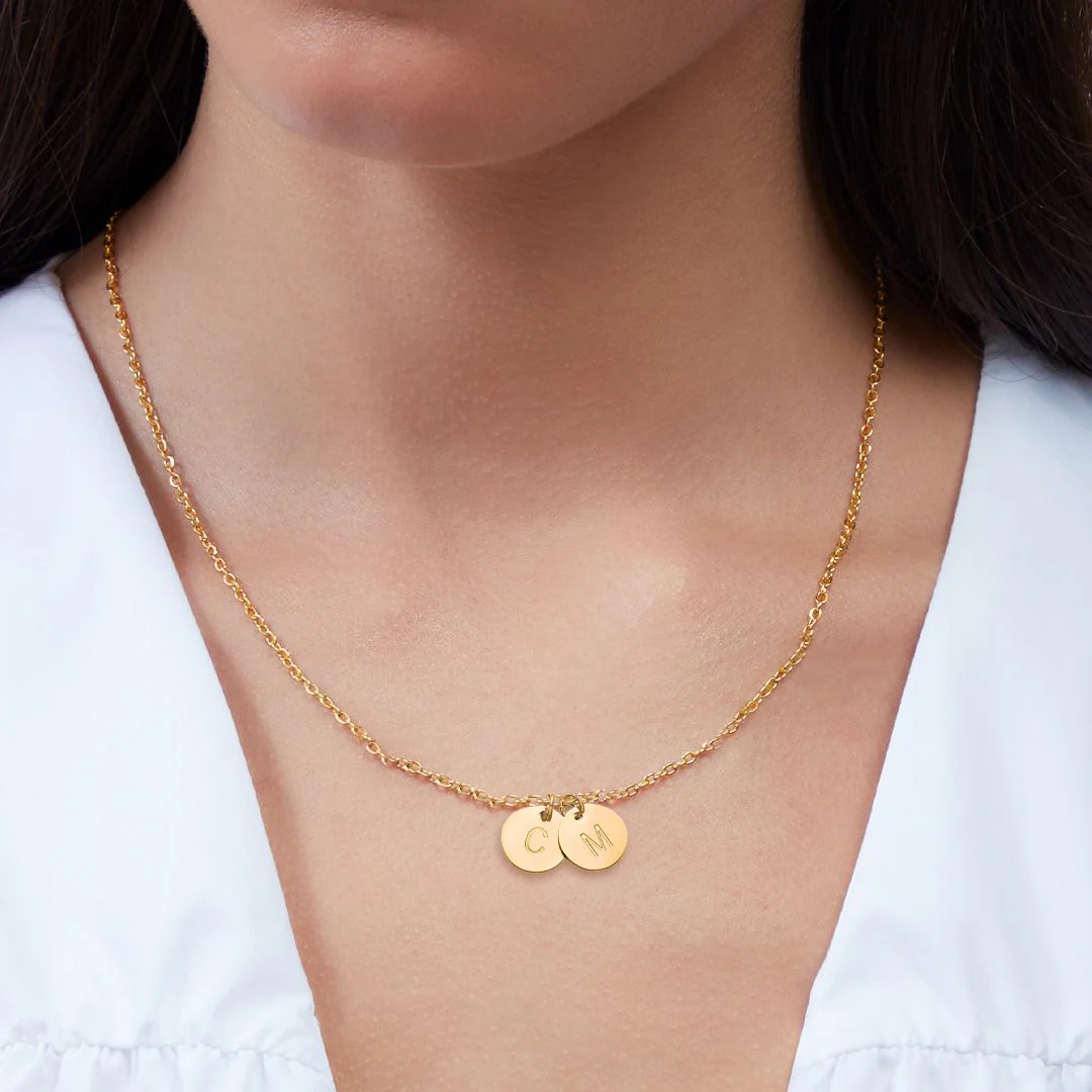 Dainty Disc Initial Necklace