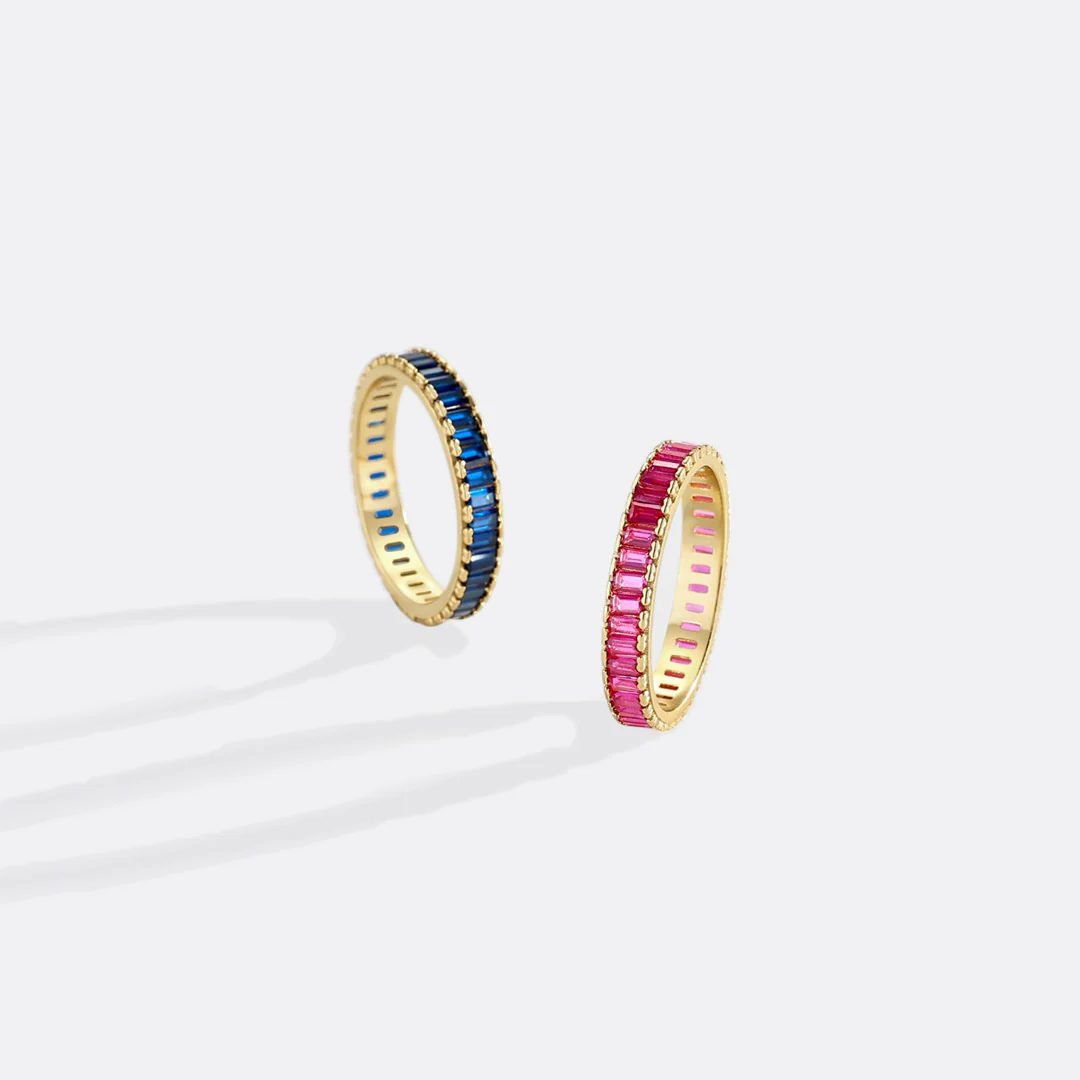 Baguette Birthstone Eternity Band