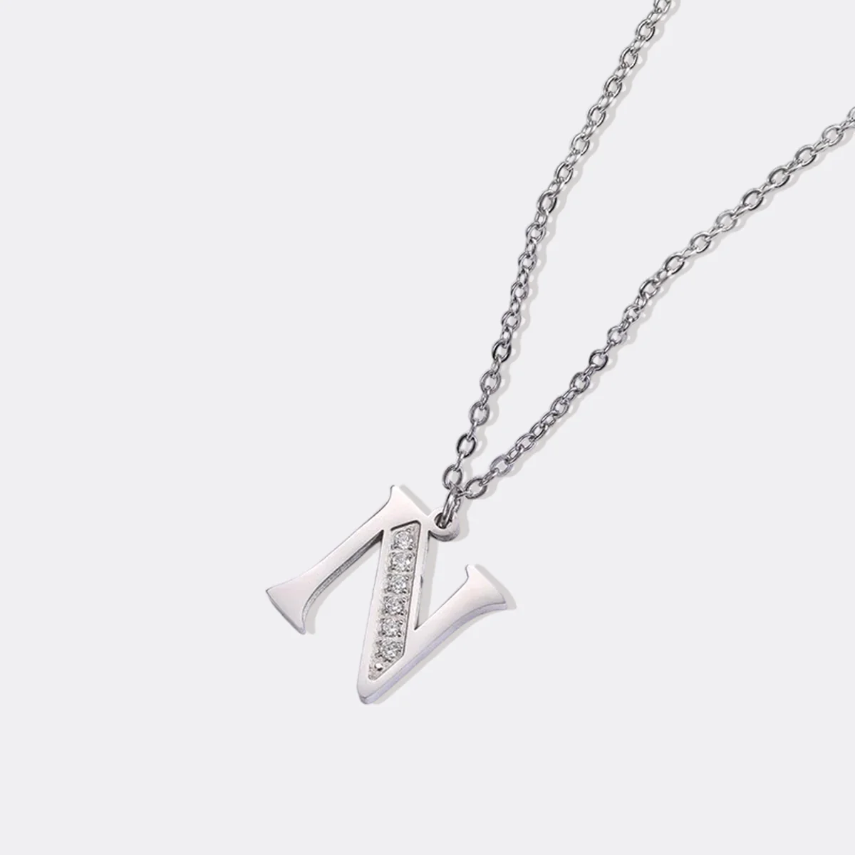 Crystal Accent Letter Satellite Necklace