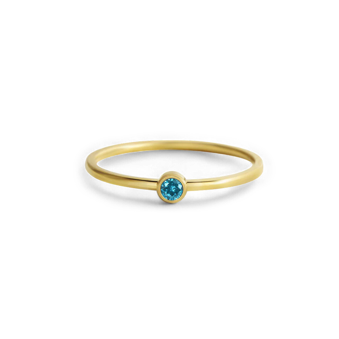 Minimalist Bezel-Set Birthstone Stacking Band