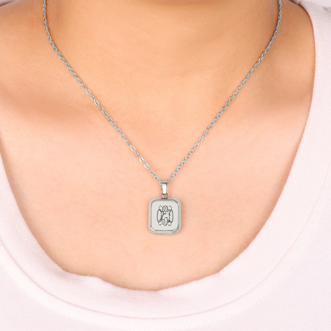 Monogram Portrait Pendant Necklace