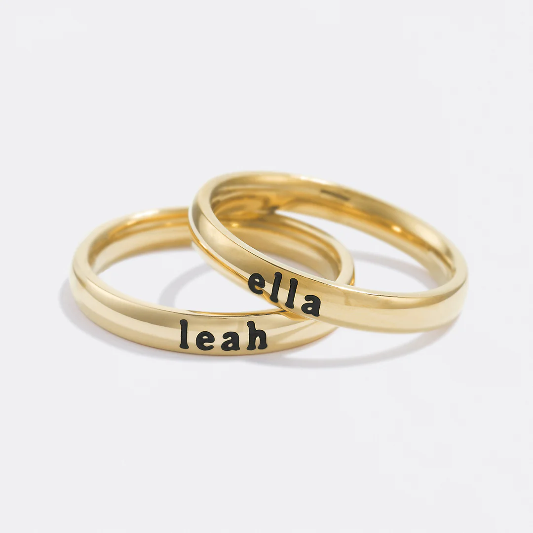Tiny Stackable Name Ring