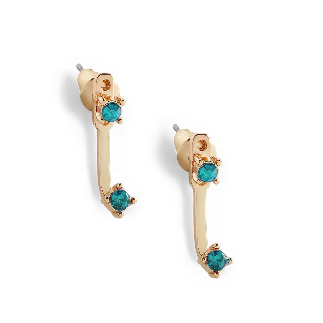 Birthstone Drop Ear Jacket Earrings