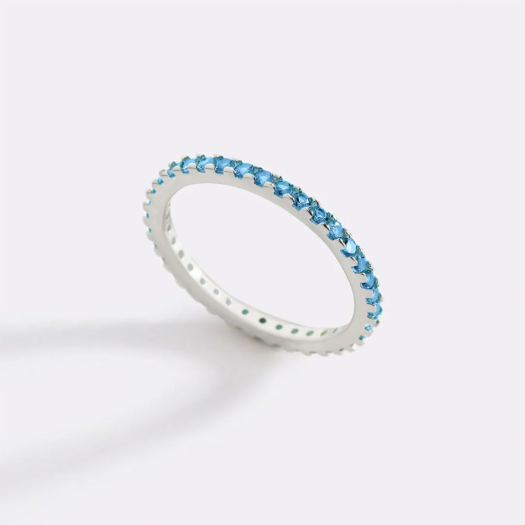 March Birthstone Eternity Stacking Ring