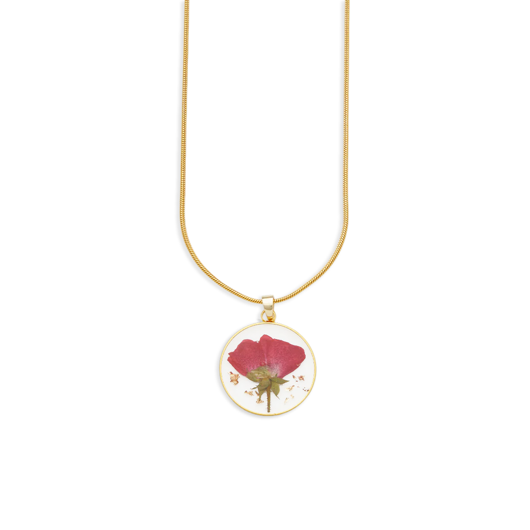 Pressed Birth Flower Necklace