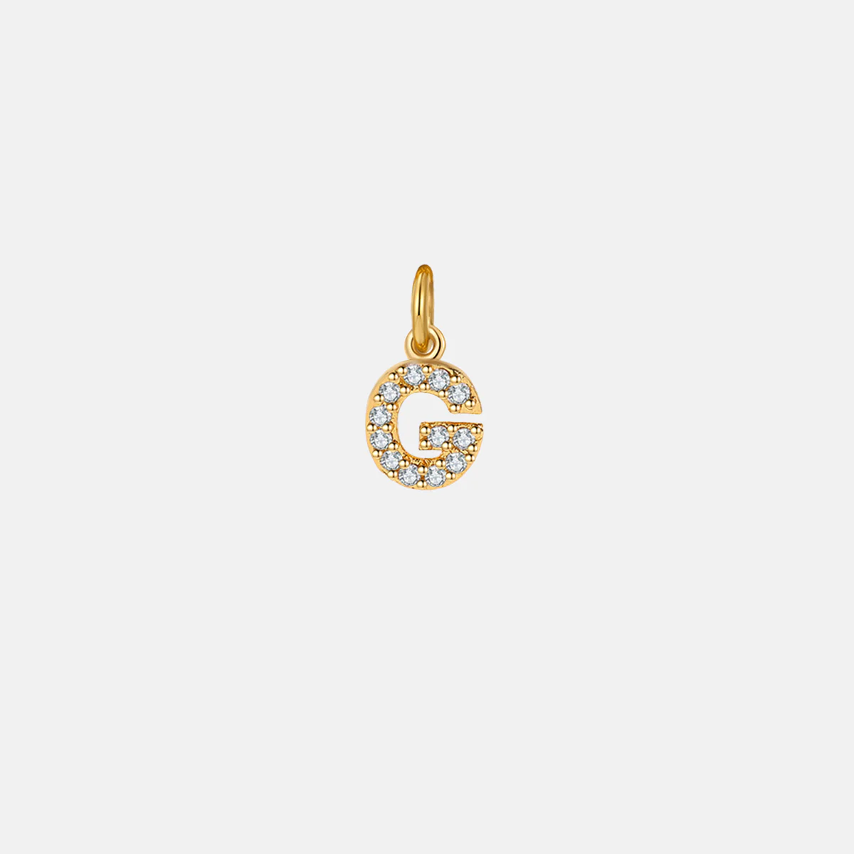 Dainty Pave Initial Charm