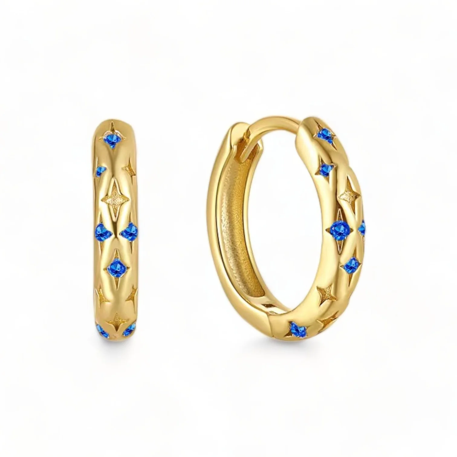 Falling Stars Huggie Hoop Earrings