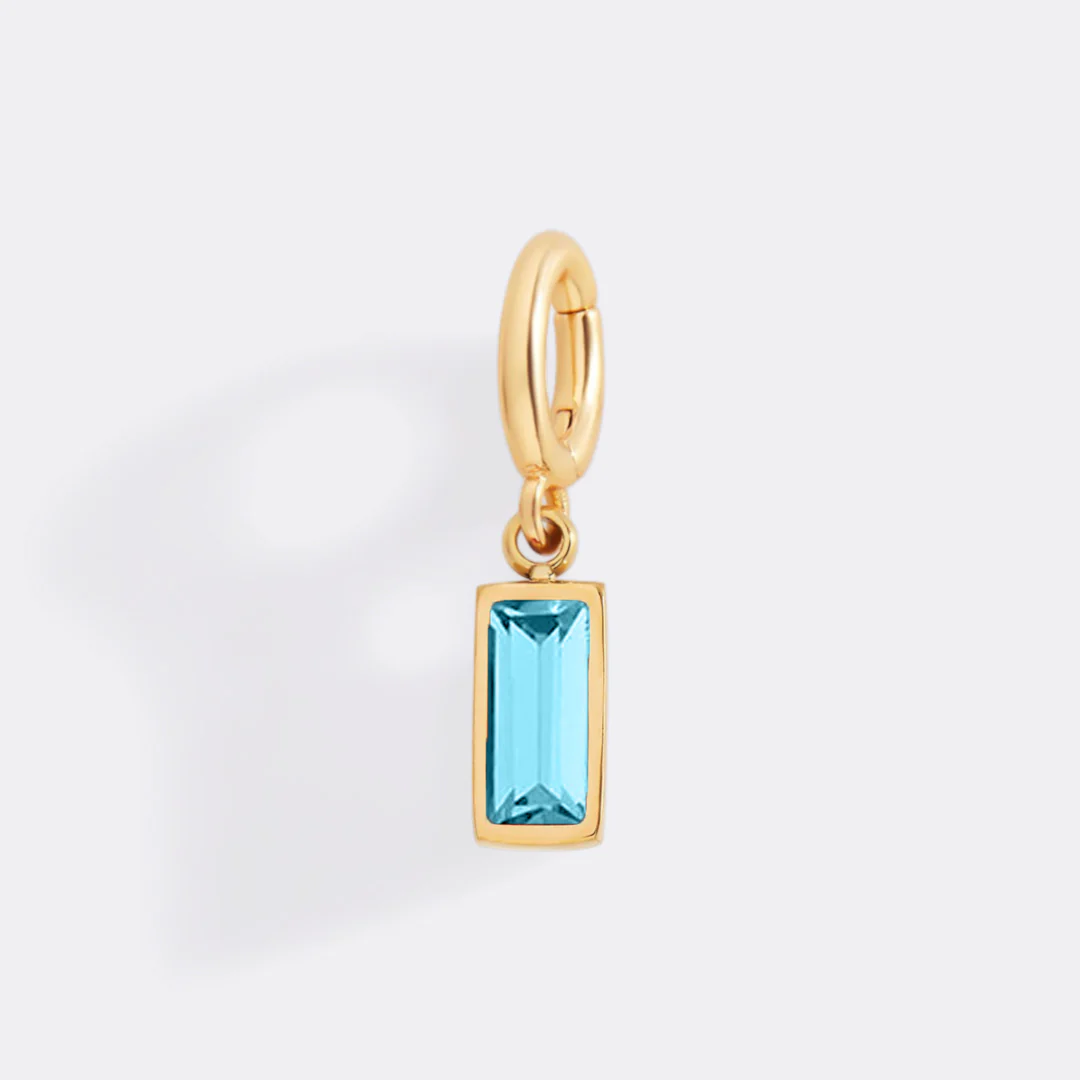 Dainty Baguette Birthstone Charm