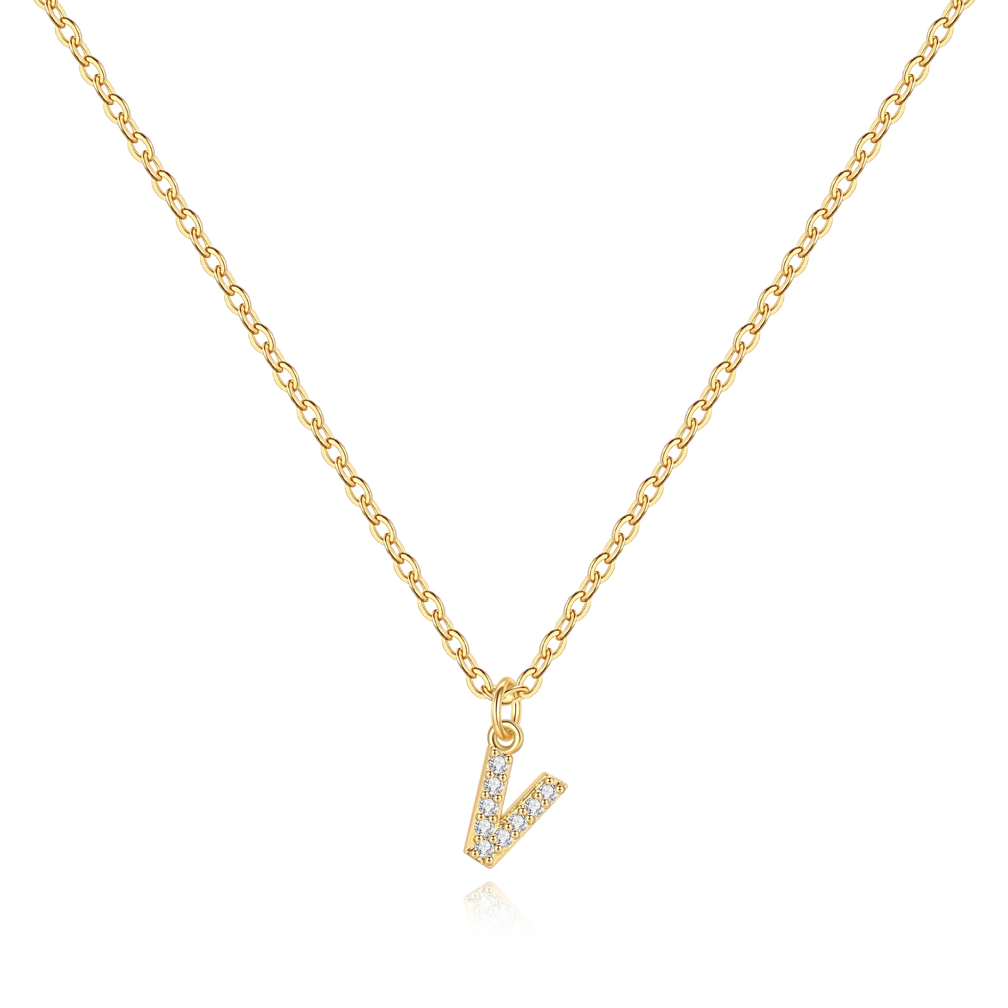 Pavé Uppercase Initial Necklace