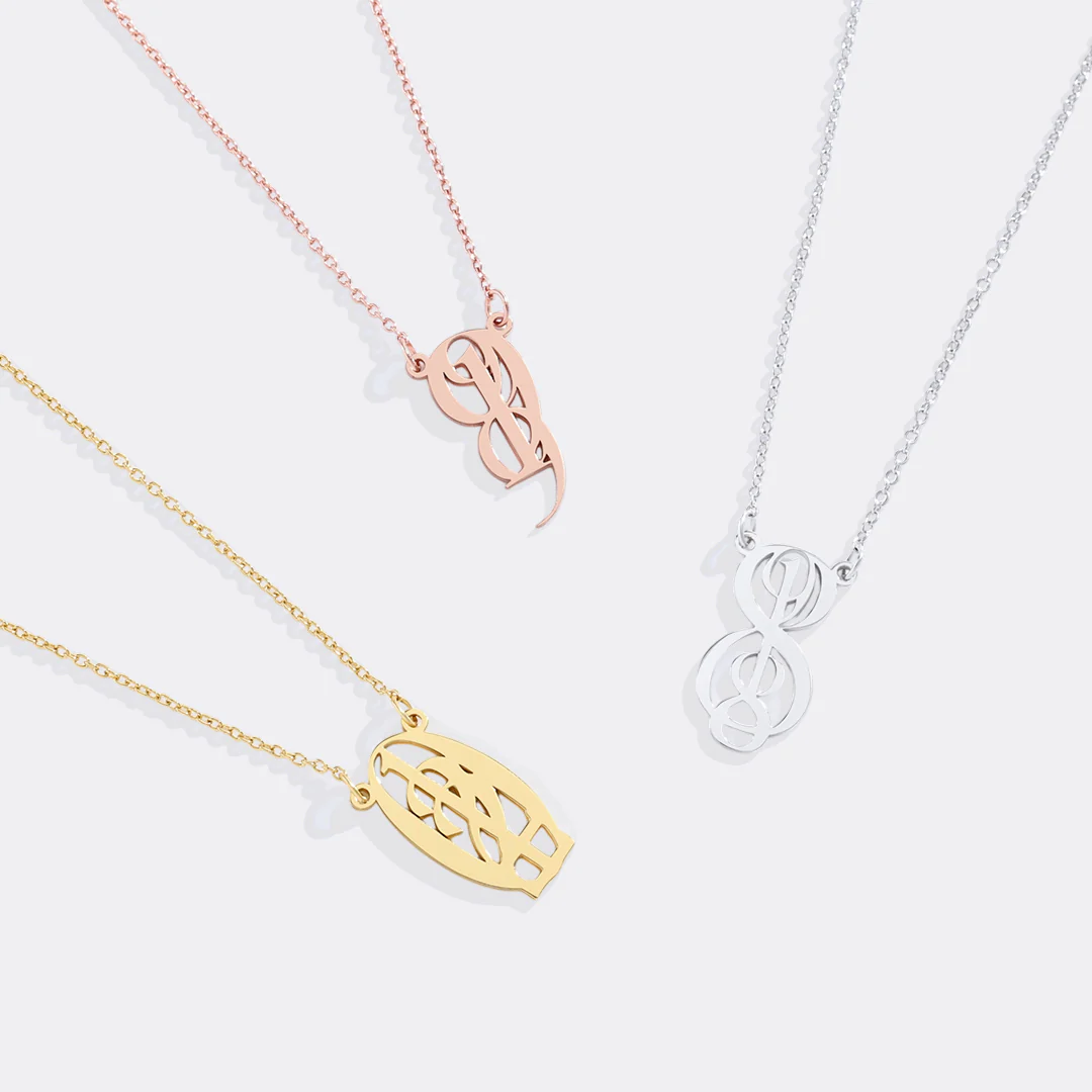 Minimalist Monogram Number Necklace