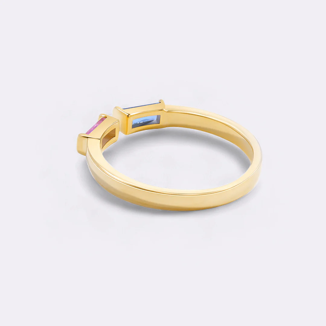 Adjustable Double Birthstone Ring