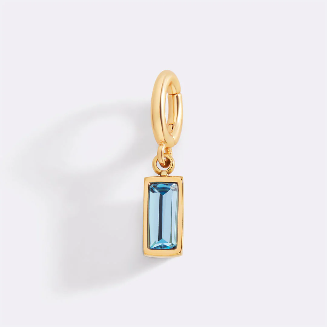Dainty Baguette Birthstone Charm