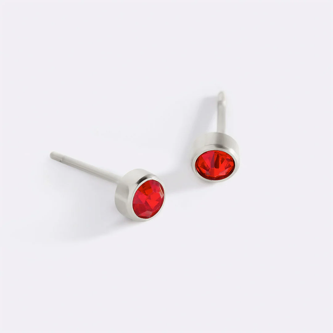 Birthstone Bezel Studs