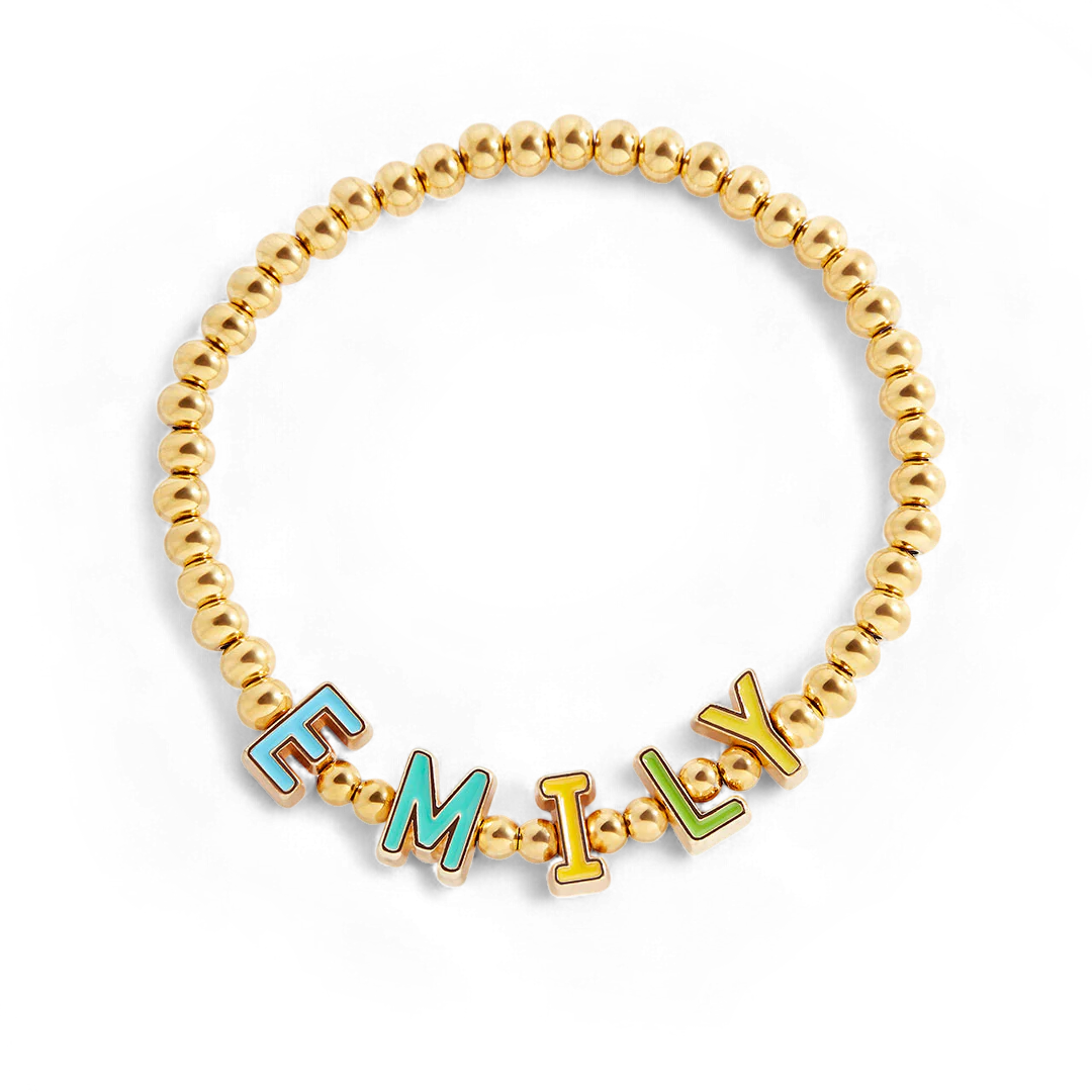 Rainbow Candy Letter Bracelet