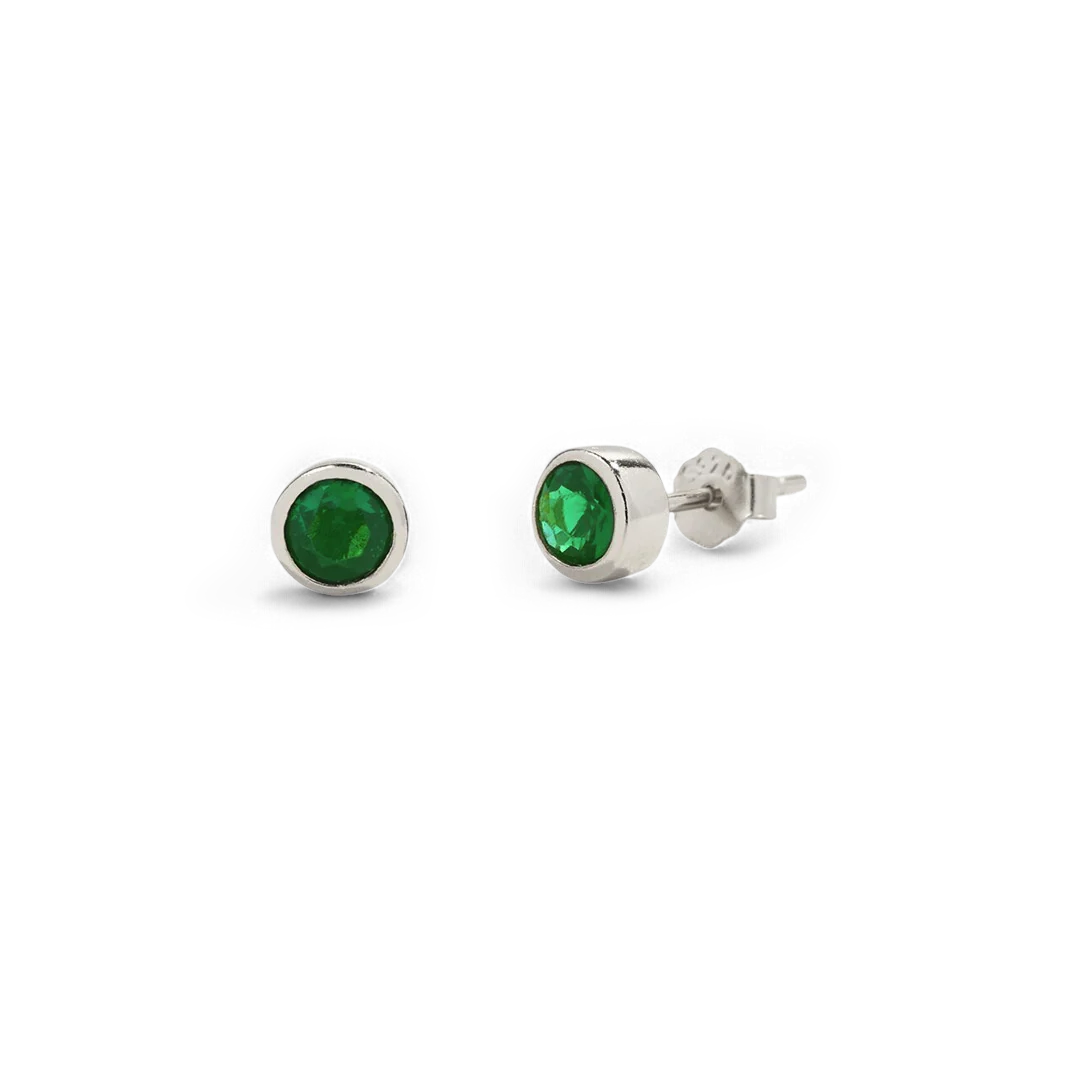 Birthstone Bezel Studs