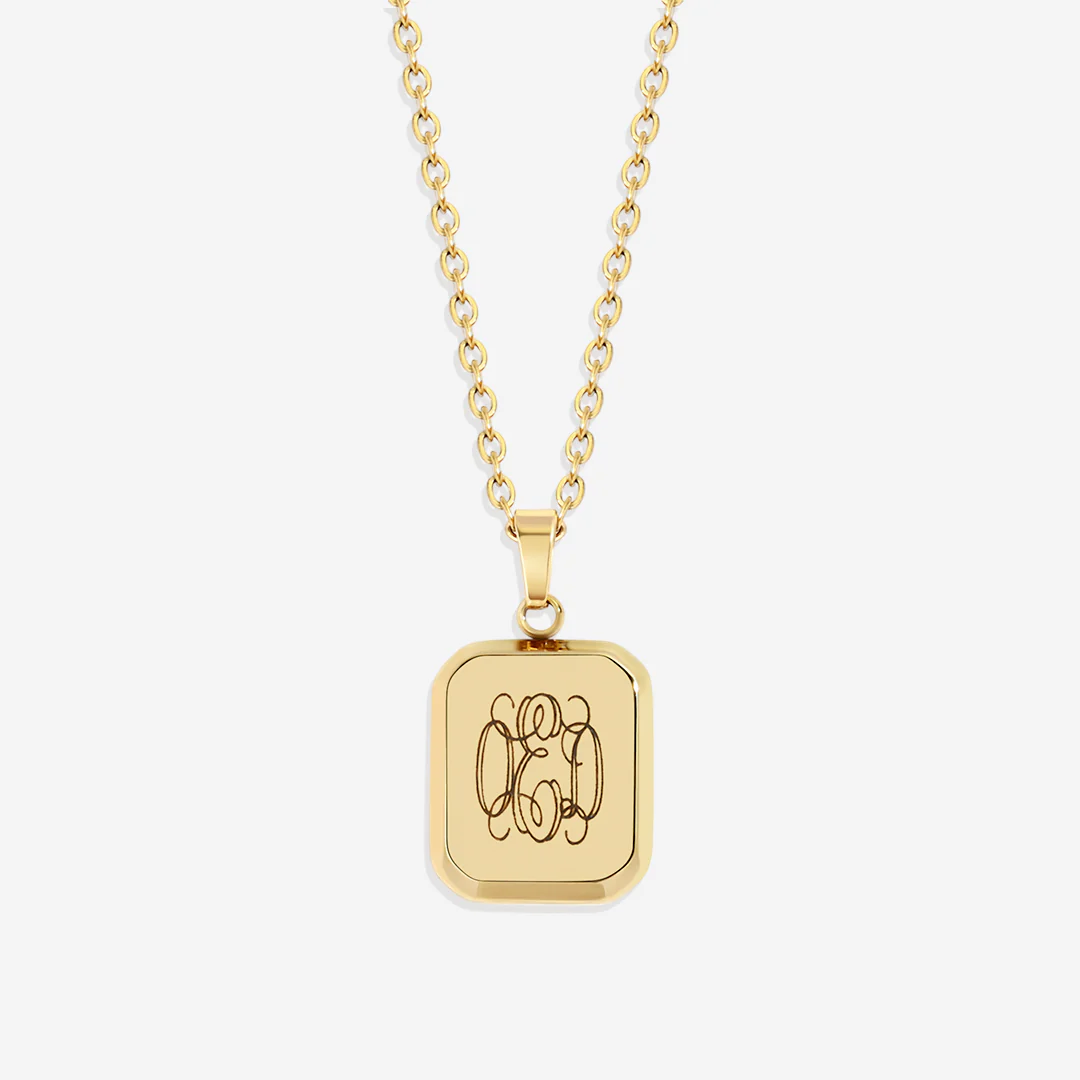 Monogram Portrait Pendant Necklace