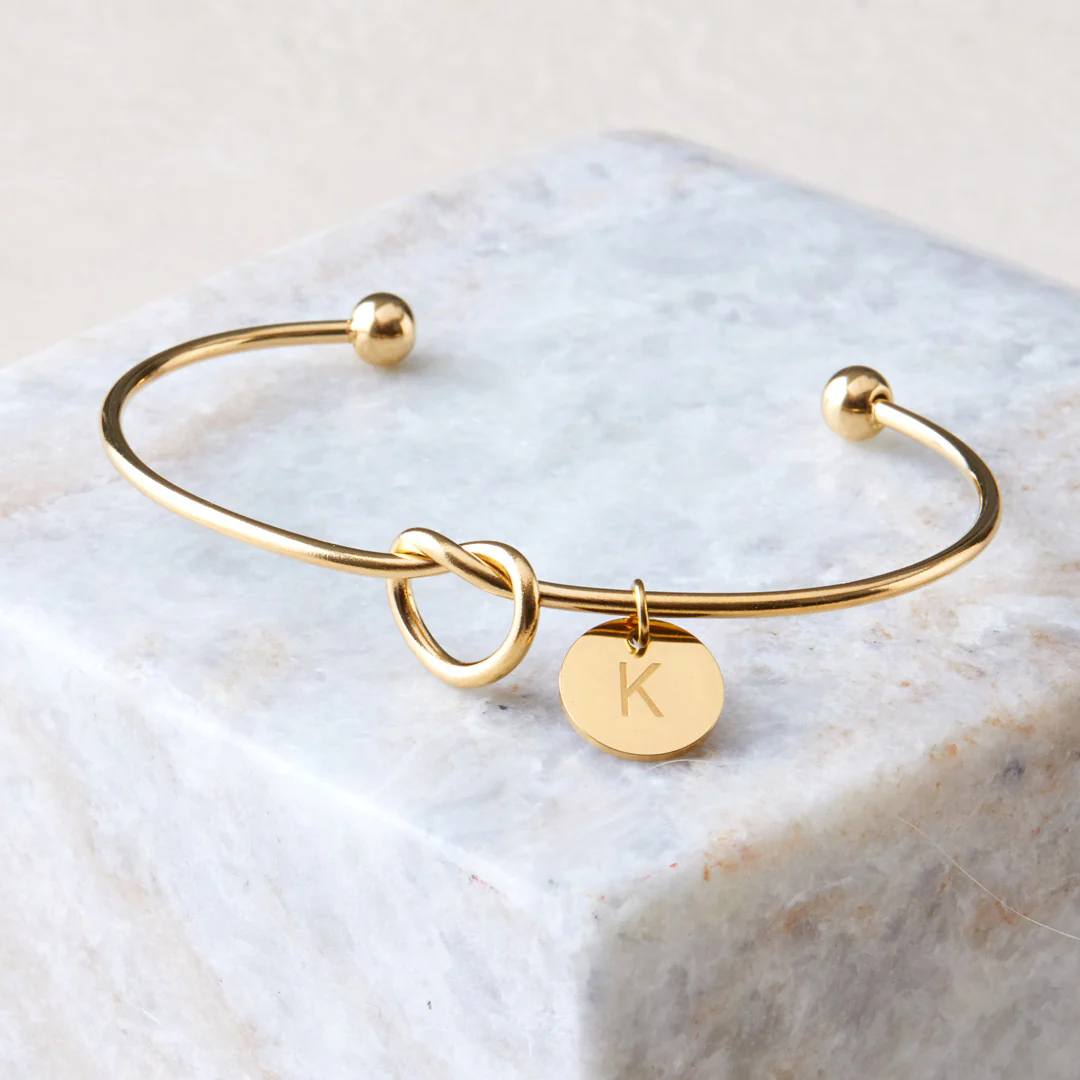 Personalized Tie the Knot Bracelet • Bridesmaid Gift Bracelet