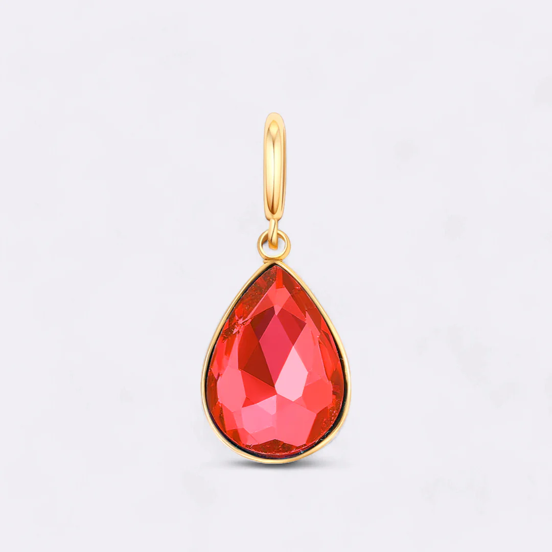 Teardrop Birthstone Charm