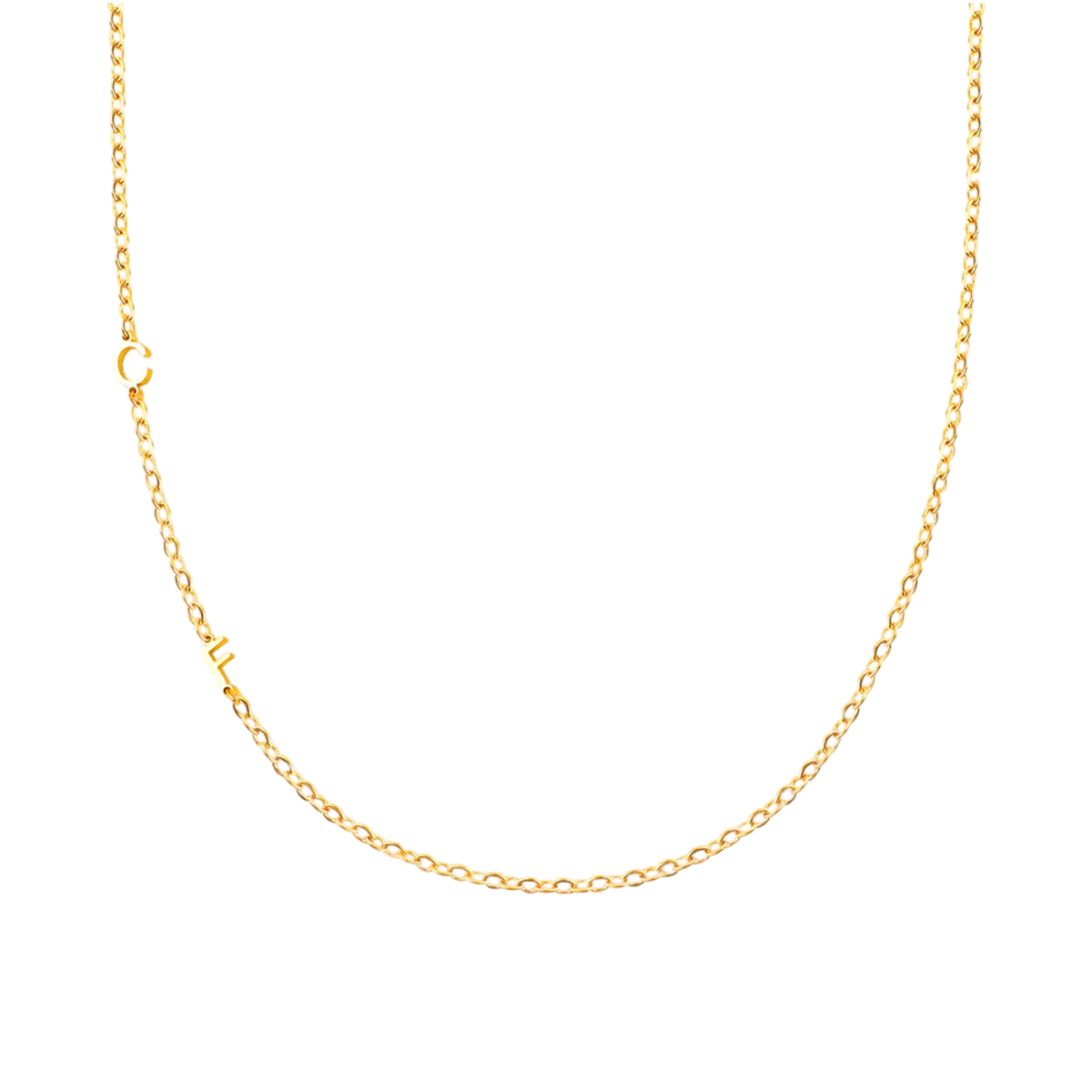 Sideways Initials Necklace