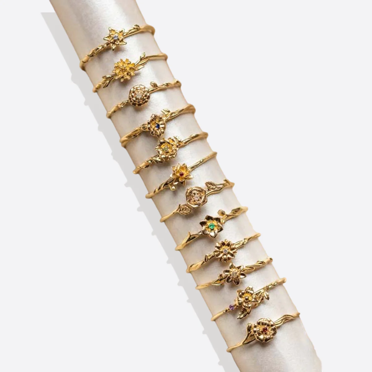 Dainty Gold Birth Flower Ring